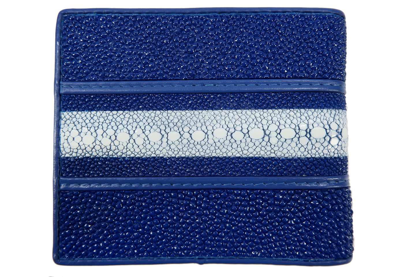 Genuine Stingray Skin Leather Row Diamond Bifold Men's Wallet