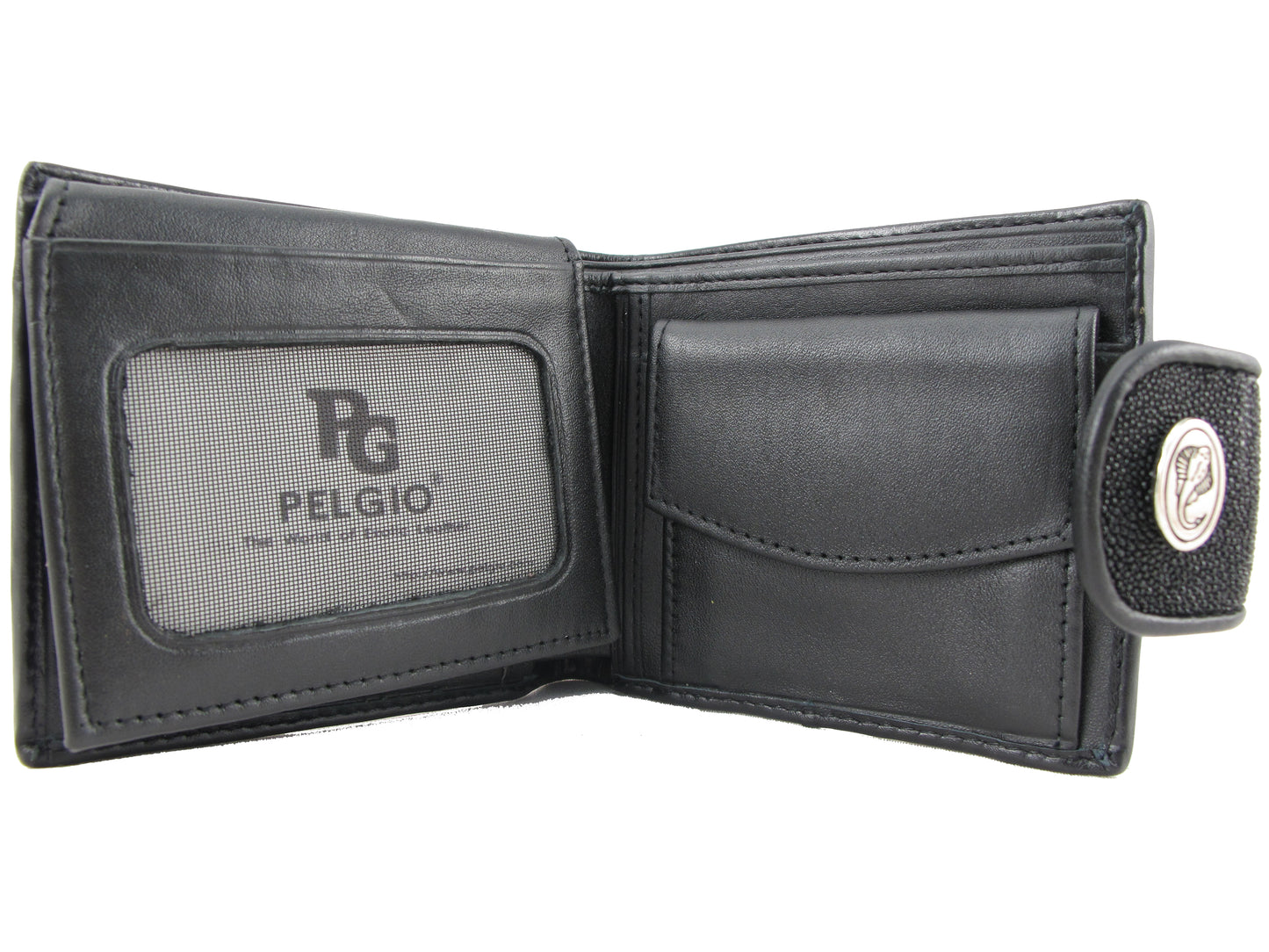 Genuine Stingray Skin Leather Women's Bifold Coins Wallet