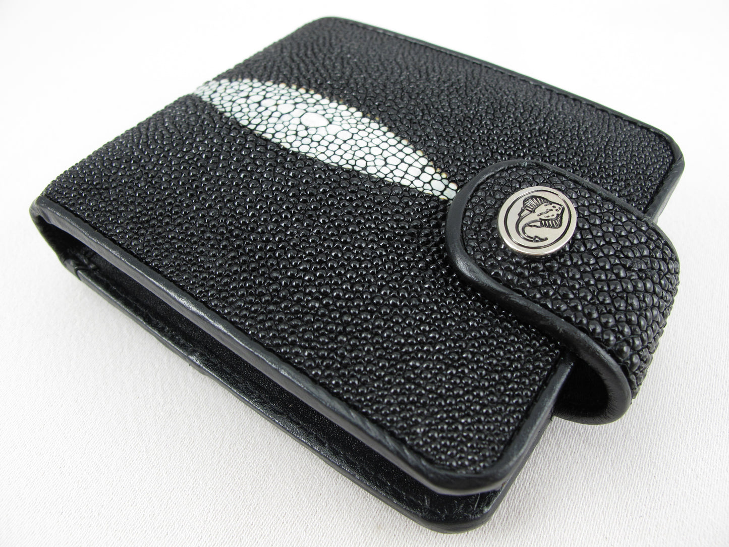 Genuine Stingray Skin Leather Women's Bifold Coins Wallet