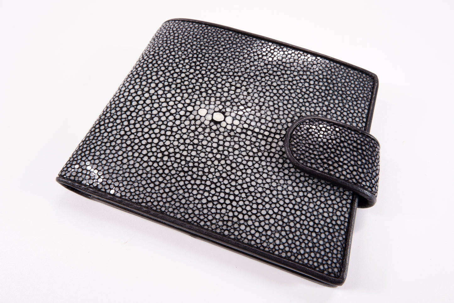 Genuine Polished Stingray Skin Leather Women's Bifold Wallet