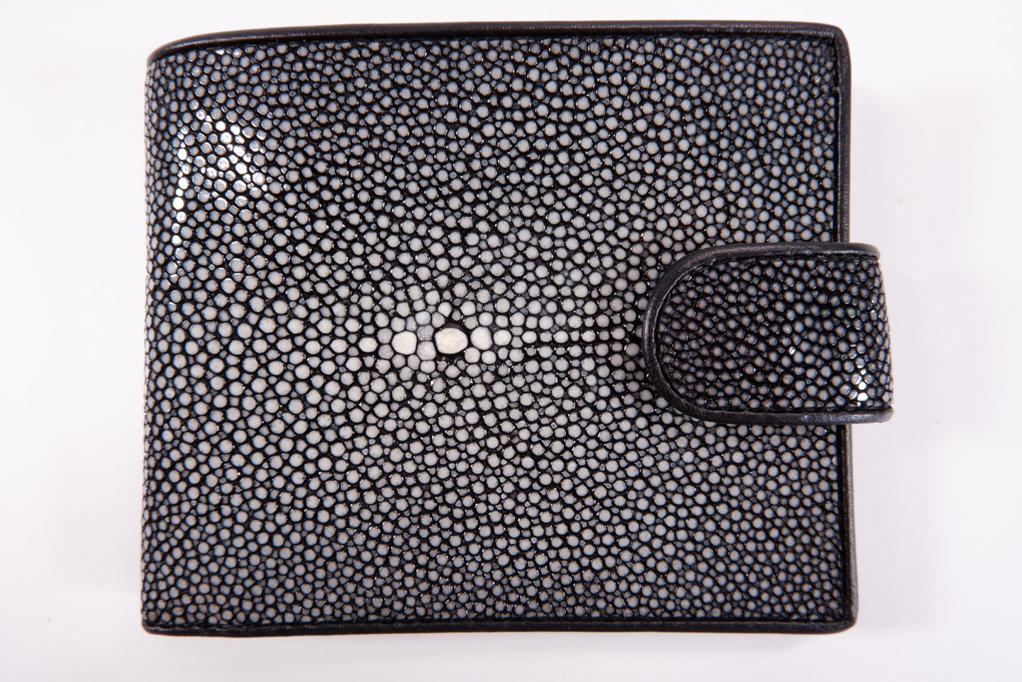 Genuine Polished Stingray Skin Leather Women's Bifold Wallet