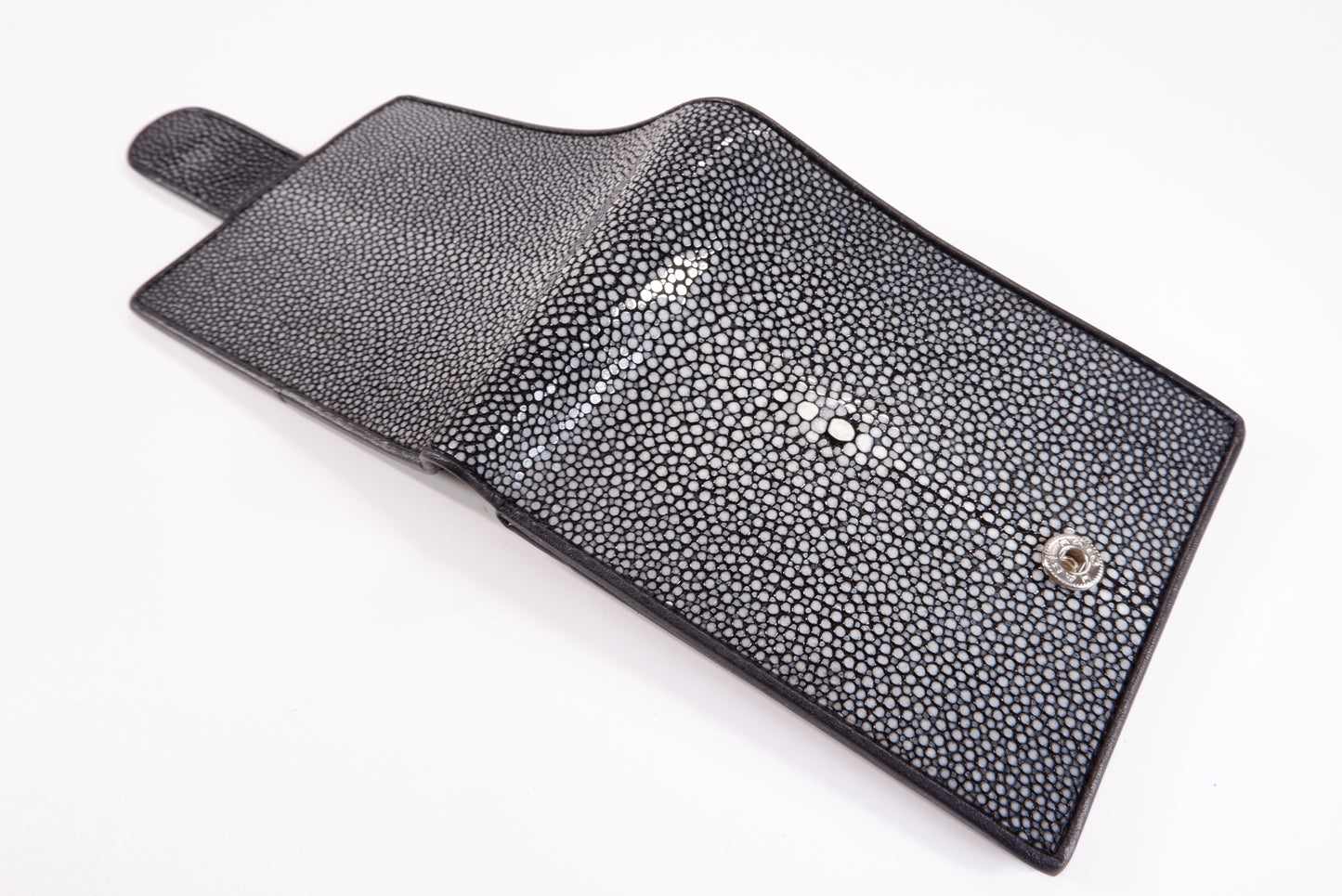 Genuine Polished Stingray Skin Leather Women's Bifold Wallet