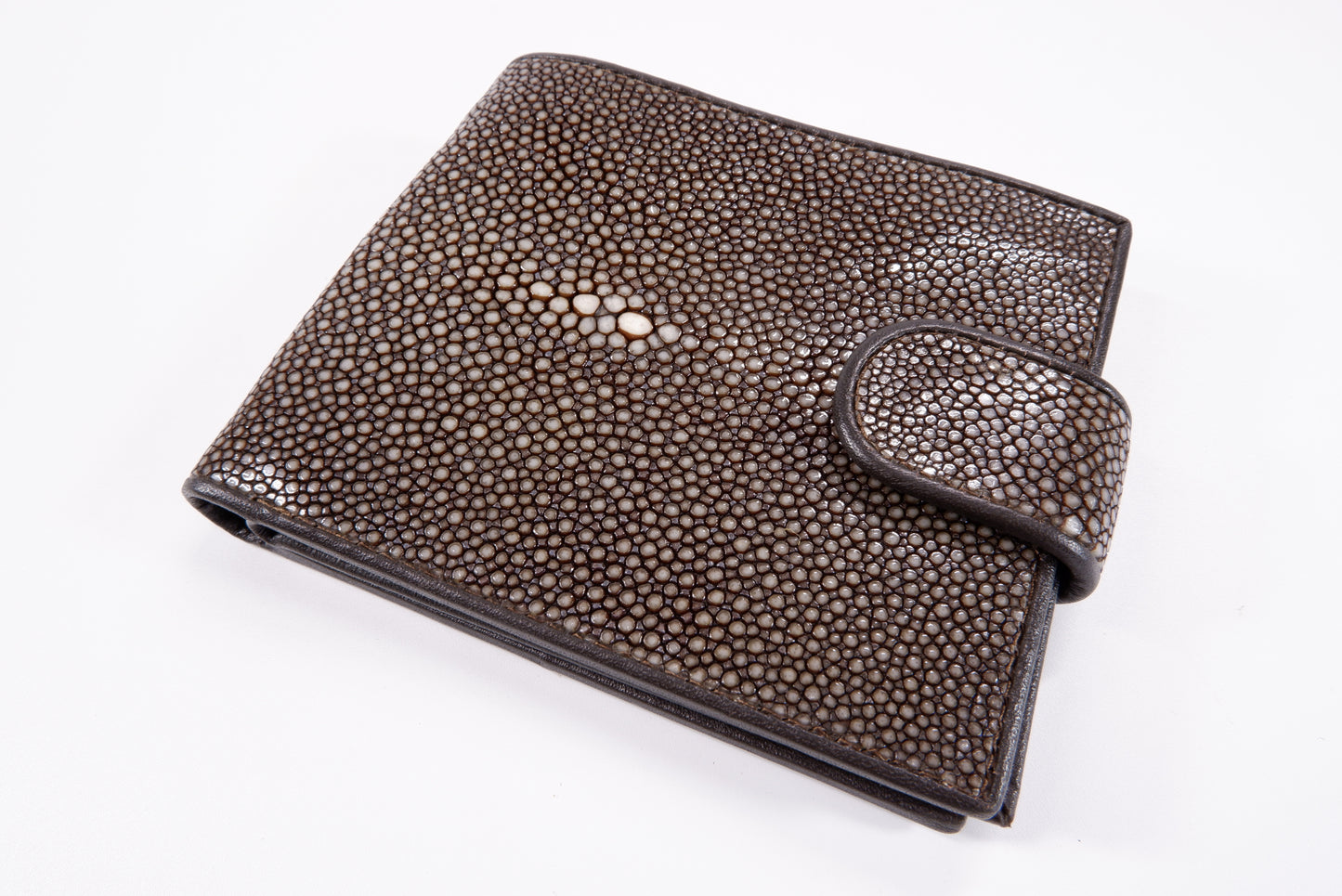 Genuine Polished Stingray Skin Leather Women's Bifold Wallet