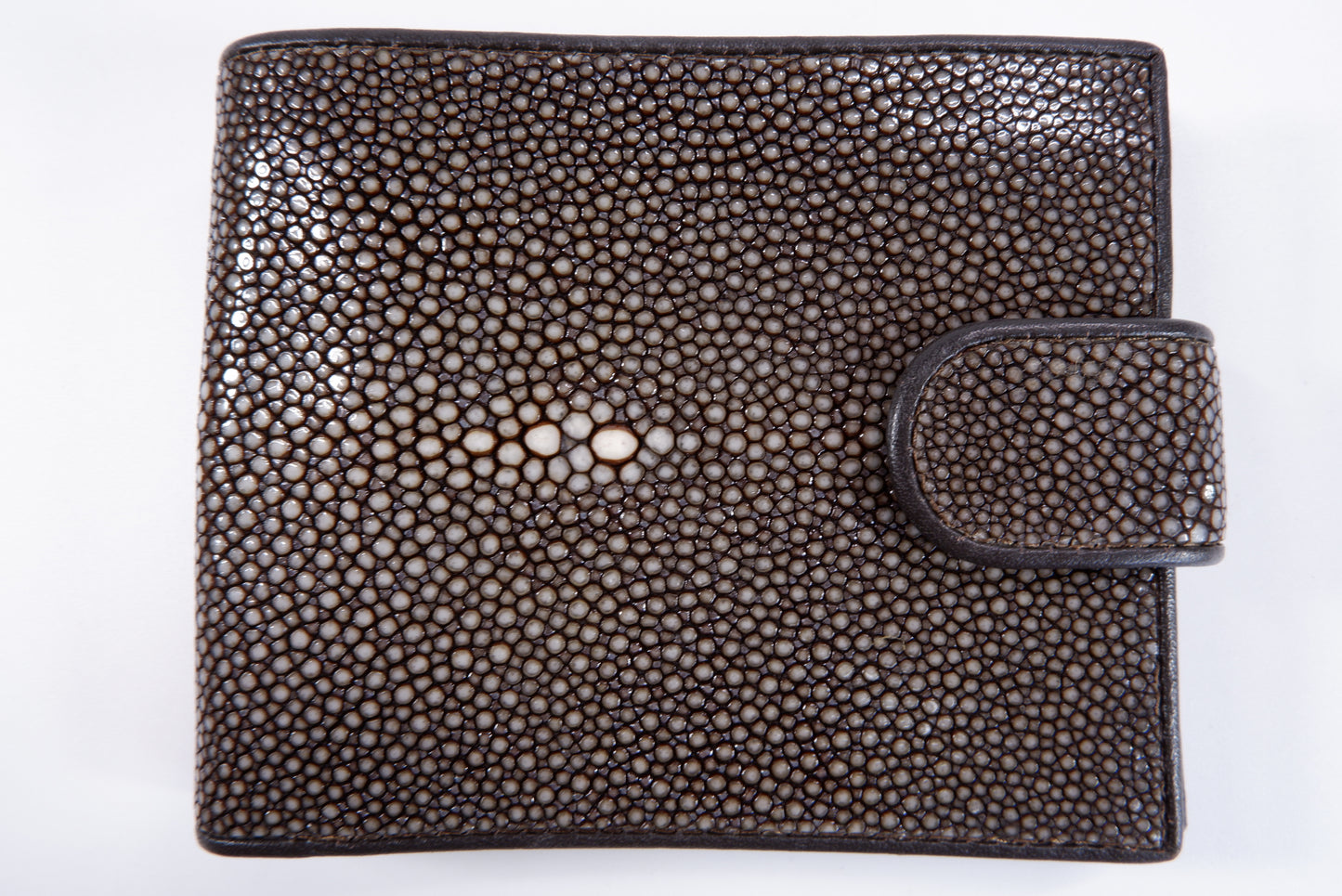 Genuine Polished Stingray Skin Leather Women's Bifold Wallet