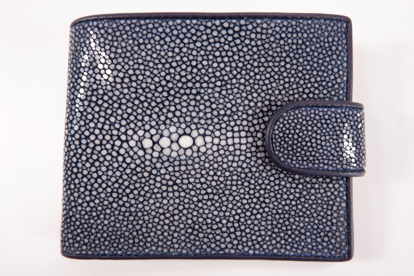 Genuine Polished Stingray Skin Leather Women's Bifold Wallet