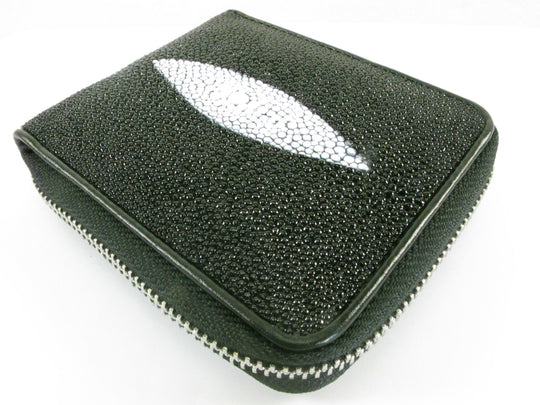 Genuine Stingray Skin Leather Zip Around Bifold Wallet – PELGIO