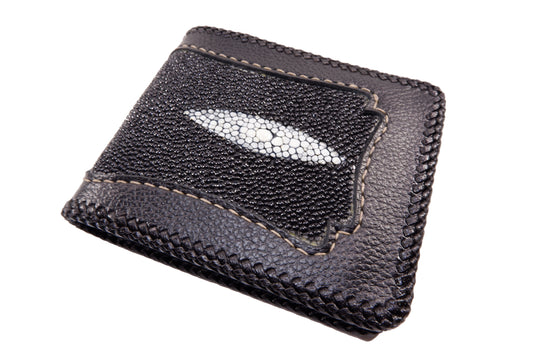 Genuine Stingray Skin Leather Vintage Handmade Bifold Men's Wallet