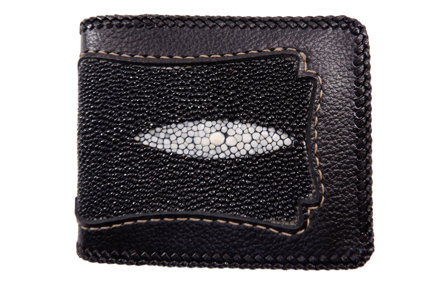 Genuine Stingray Skin Leather Vintage Handmade Bifold Men's Wallet