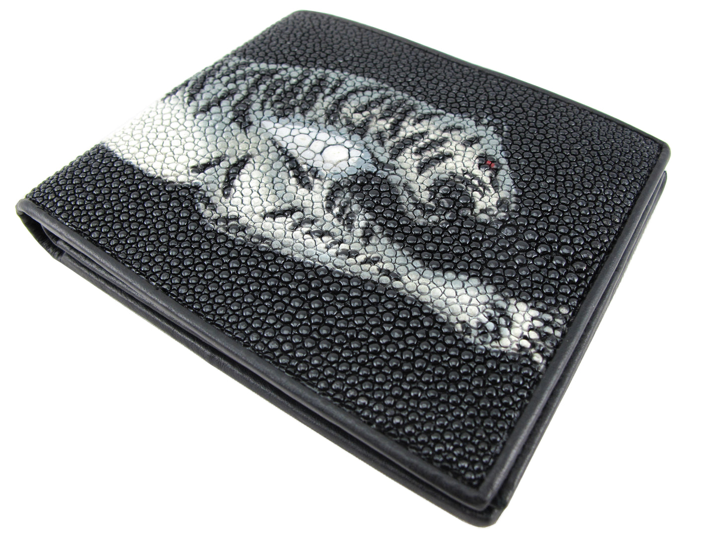 Genuine Stingray Skin Leather Bifold Men's Wallet Tiger Printed