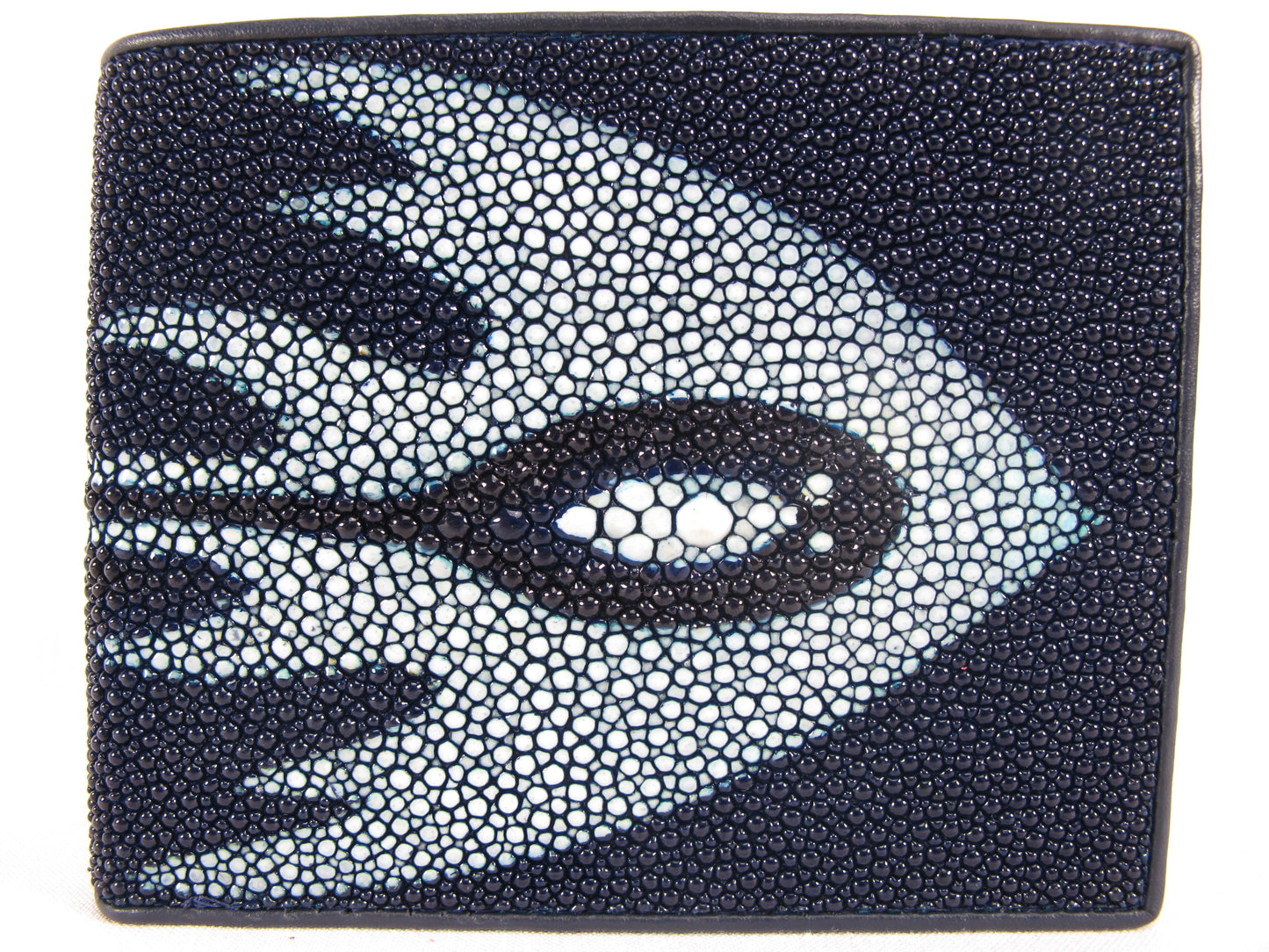 Genuine Stingray Skin Leather Bifold Wallet with Stingray Painted