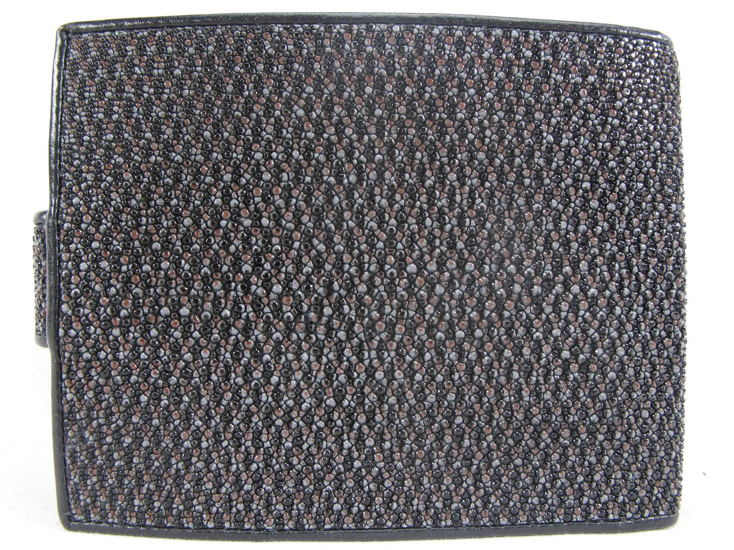 Genuine Stingray Skin Leather Large Coins Bifold Unisex Wallet