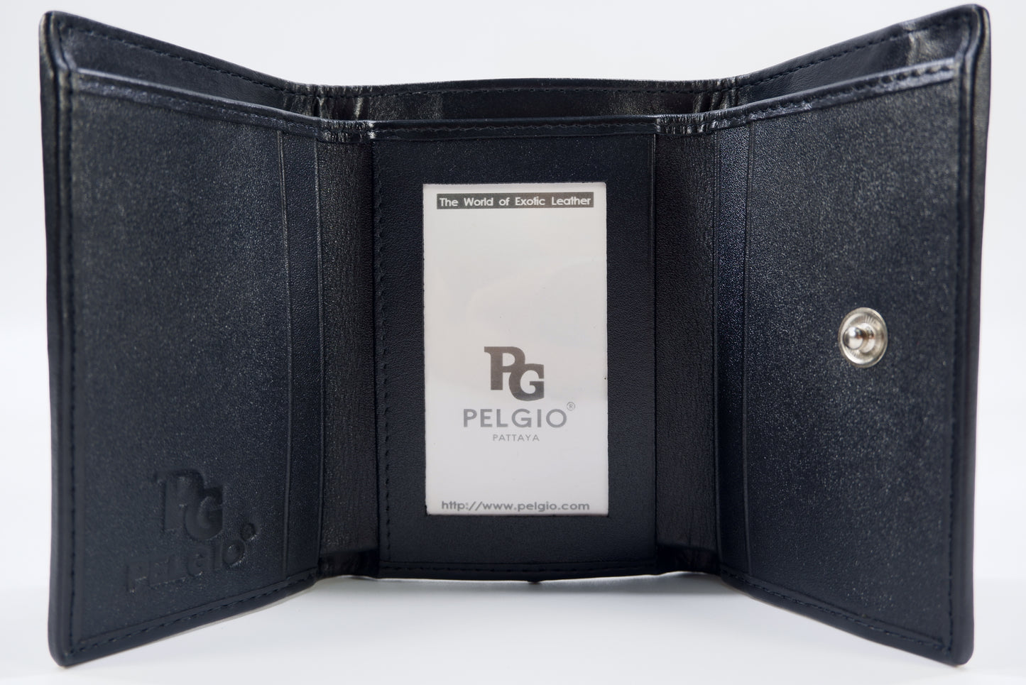 Genuine Row Stingray Skin Leather Mini Trifold Wallet