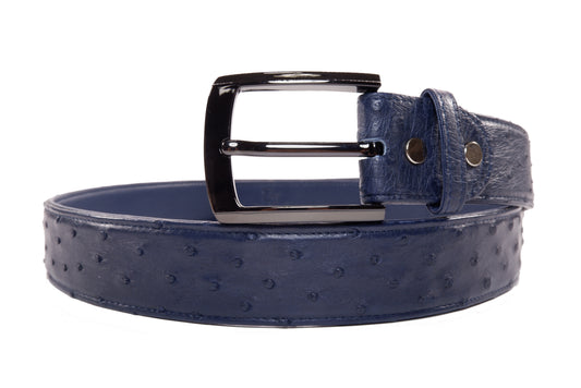 Genuine Ostrich Quill Skin Leather Casual Men's Belt