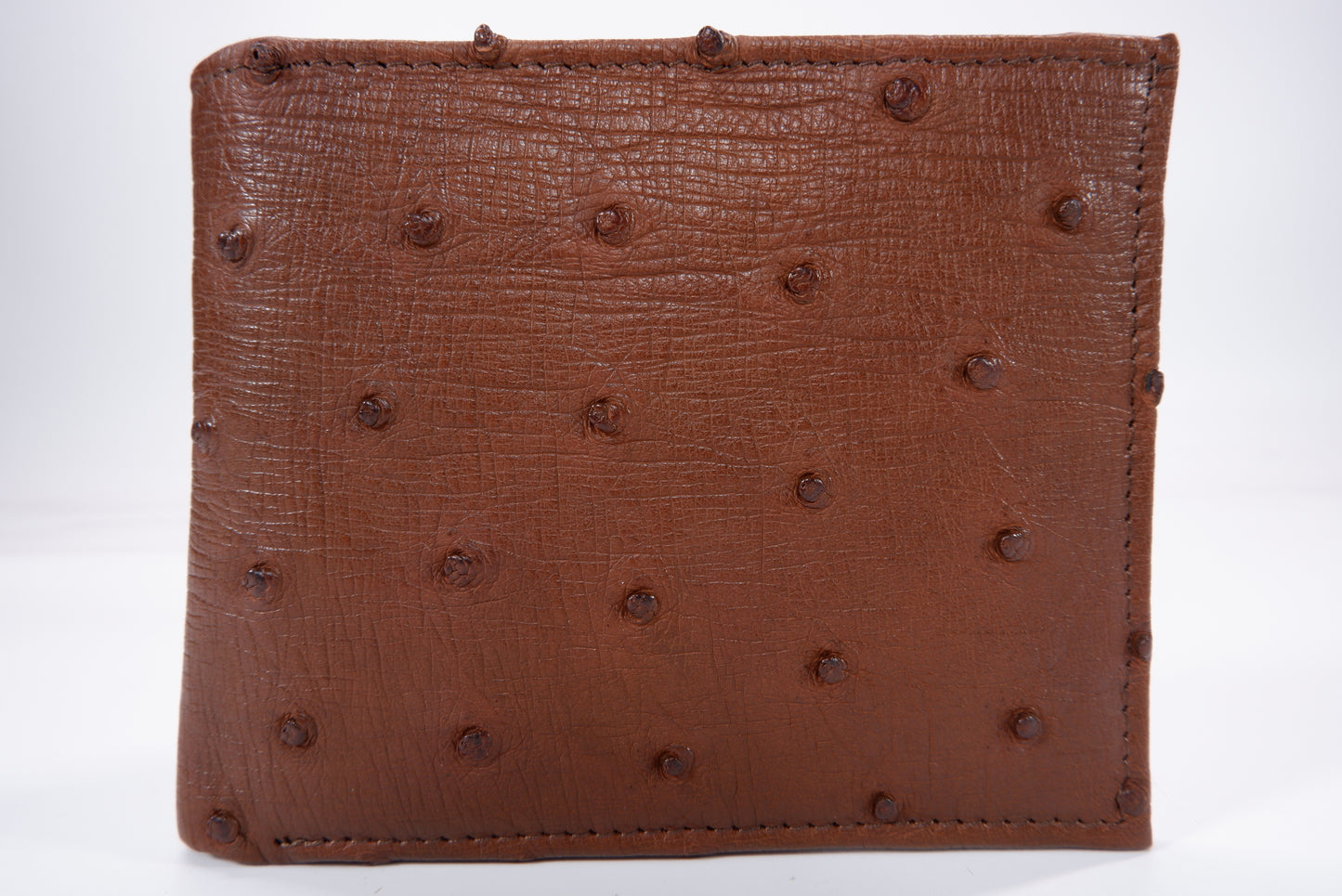 Genuine Ostrich Quill Skin Leather Soft Bifold Wallet with Ostrich Interior