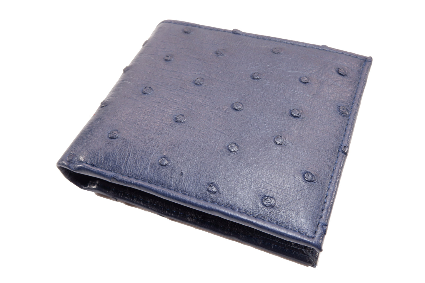 Genuine Ostrich Quill Skin Leather Soft Bifold Wallet with Ostrich Interior