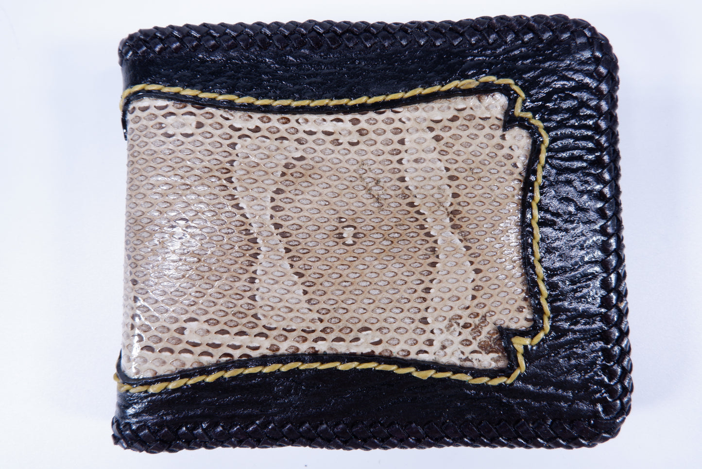 Genuine Masked Water Snake Skin Leather Handmade Bifold Wallet