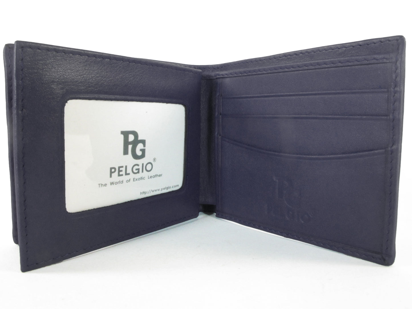 Genuine Polished Stingray Skin Leather Soft & Slim Bifold Wallet