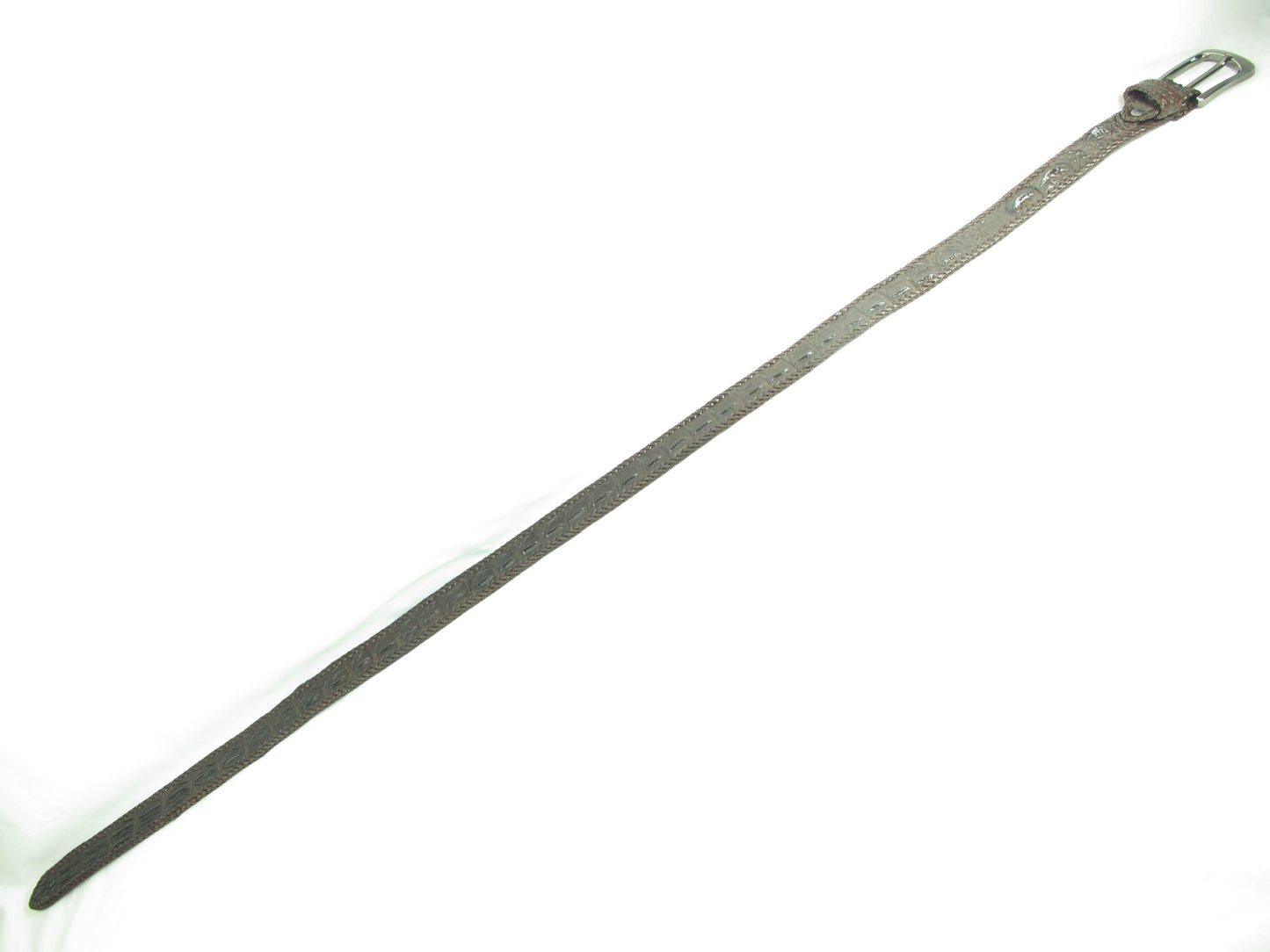 Genuine Crocodile Single Hornback Skin Leather Casual Handmade Belt