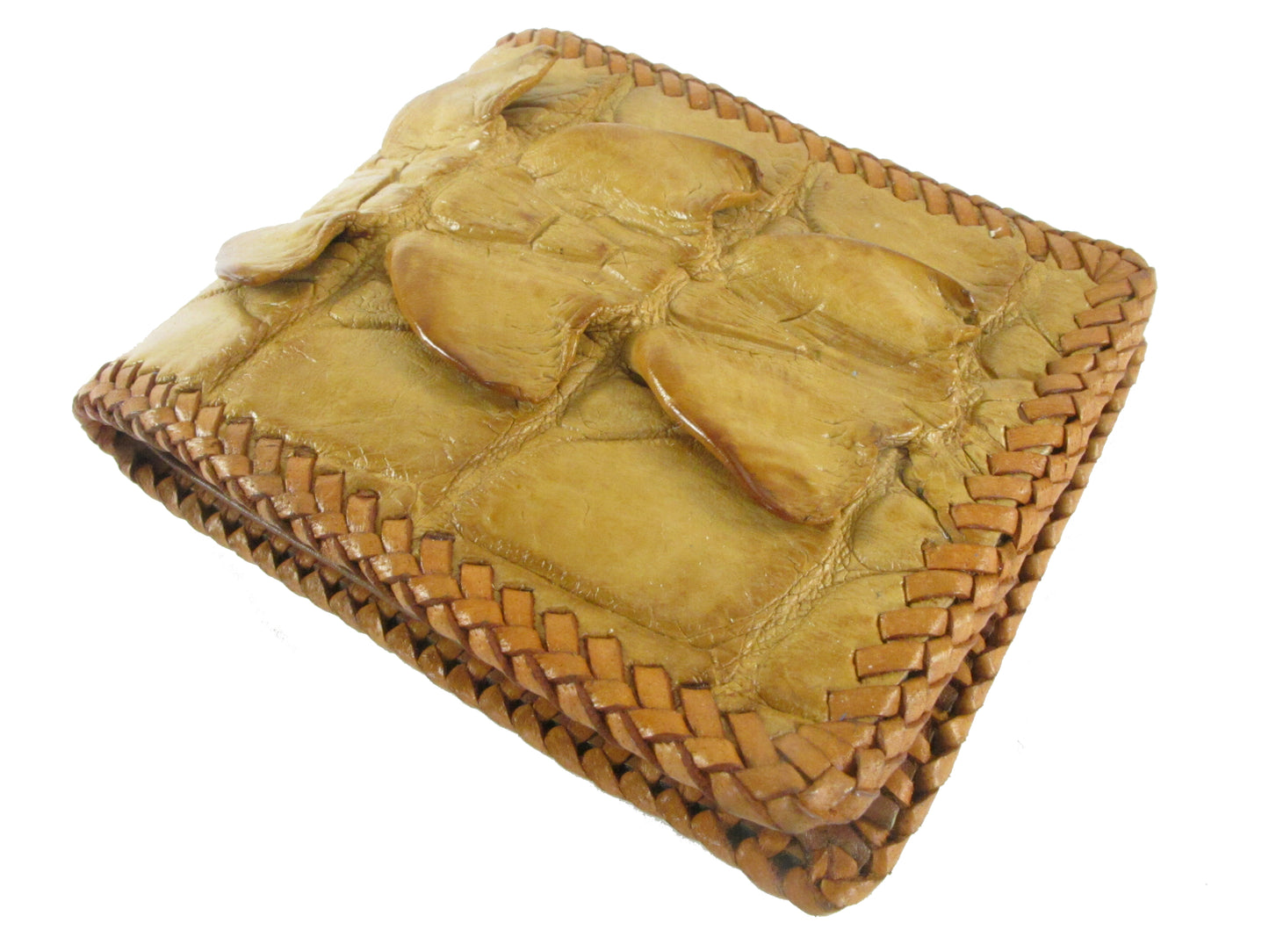 Genuine Crocodile Tail Skin Leather Handmade Bifold Wallet