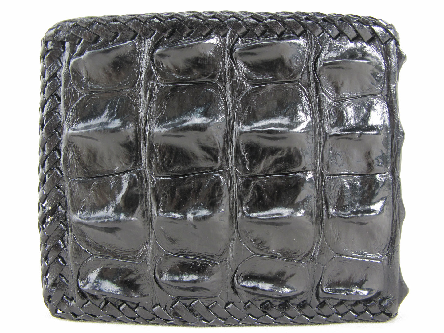 Genuine Crocodile Backbone Skin Leather Handmade Bifold Wallet