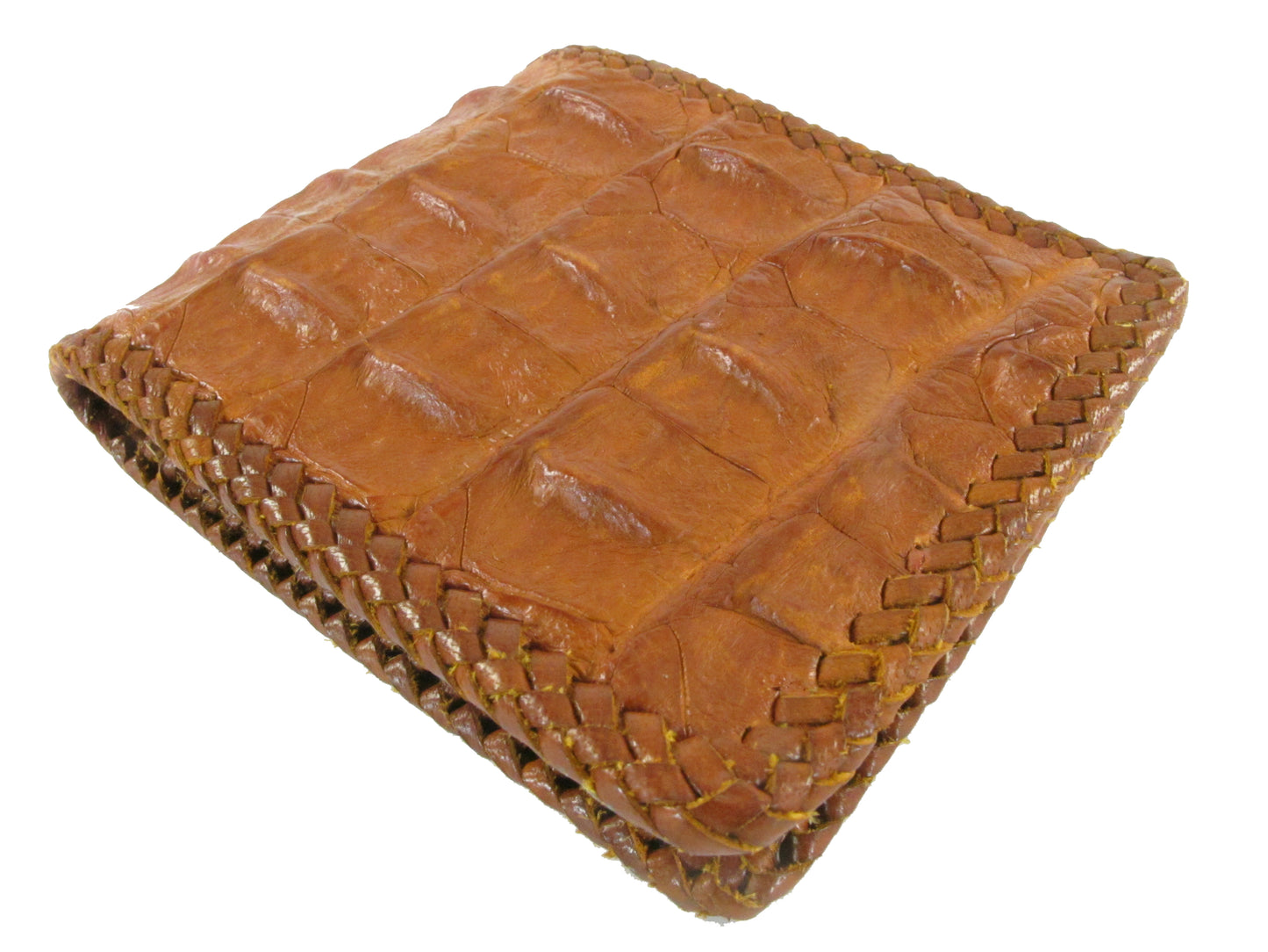 Genuine Crocodile Backbone Skin Leather Handmade Bifold Wallet