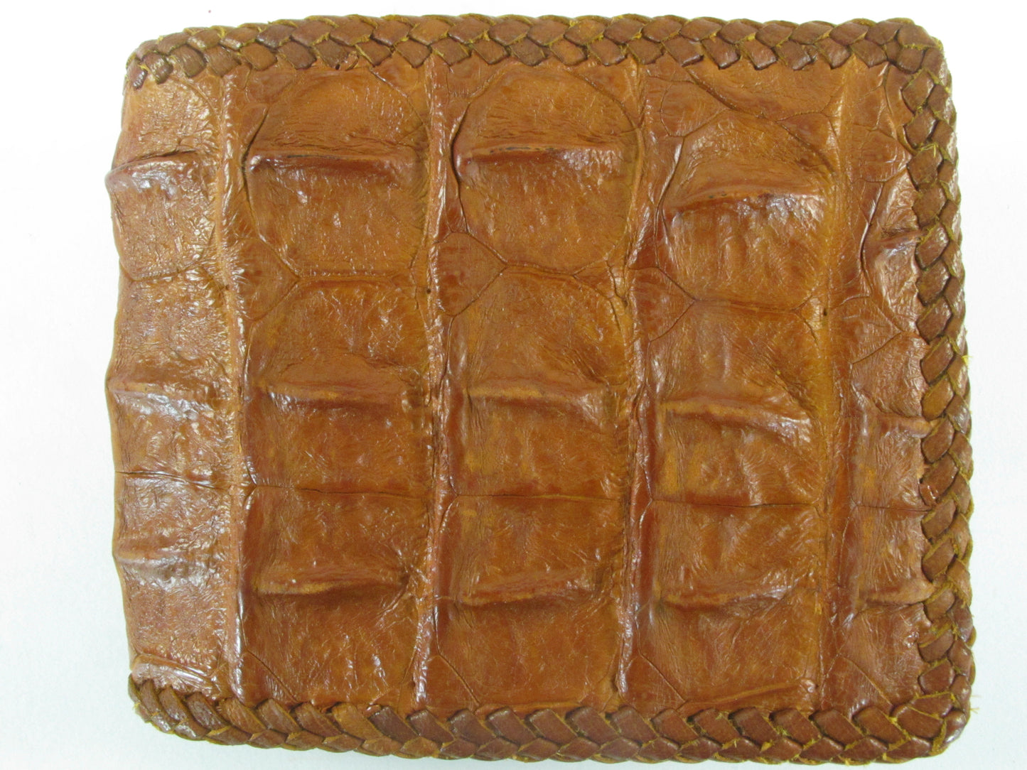 Genuine Crocodile Backbone Skin Leather Handmade Bifold Wallet