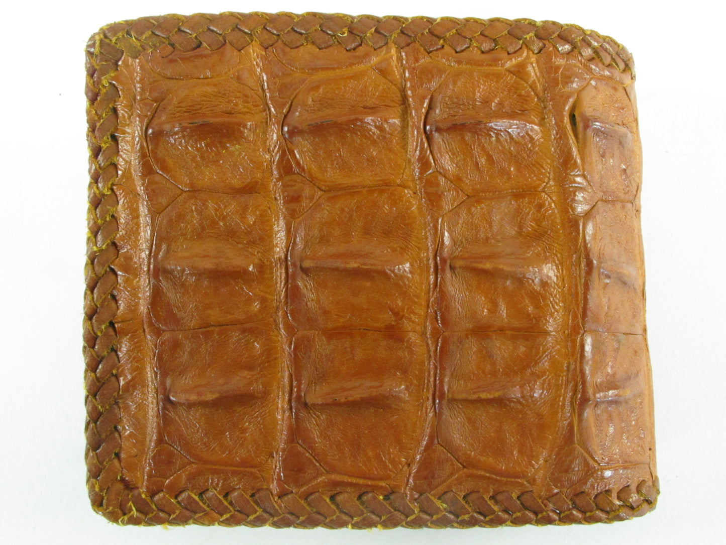 Genuine Crocodile Backbone Skin Leather Handmade Bifold Wallet