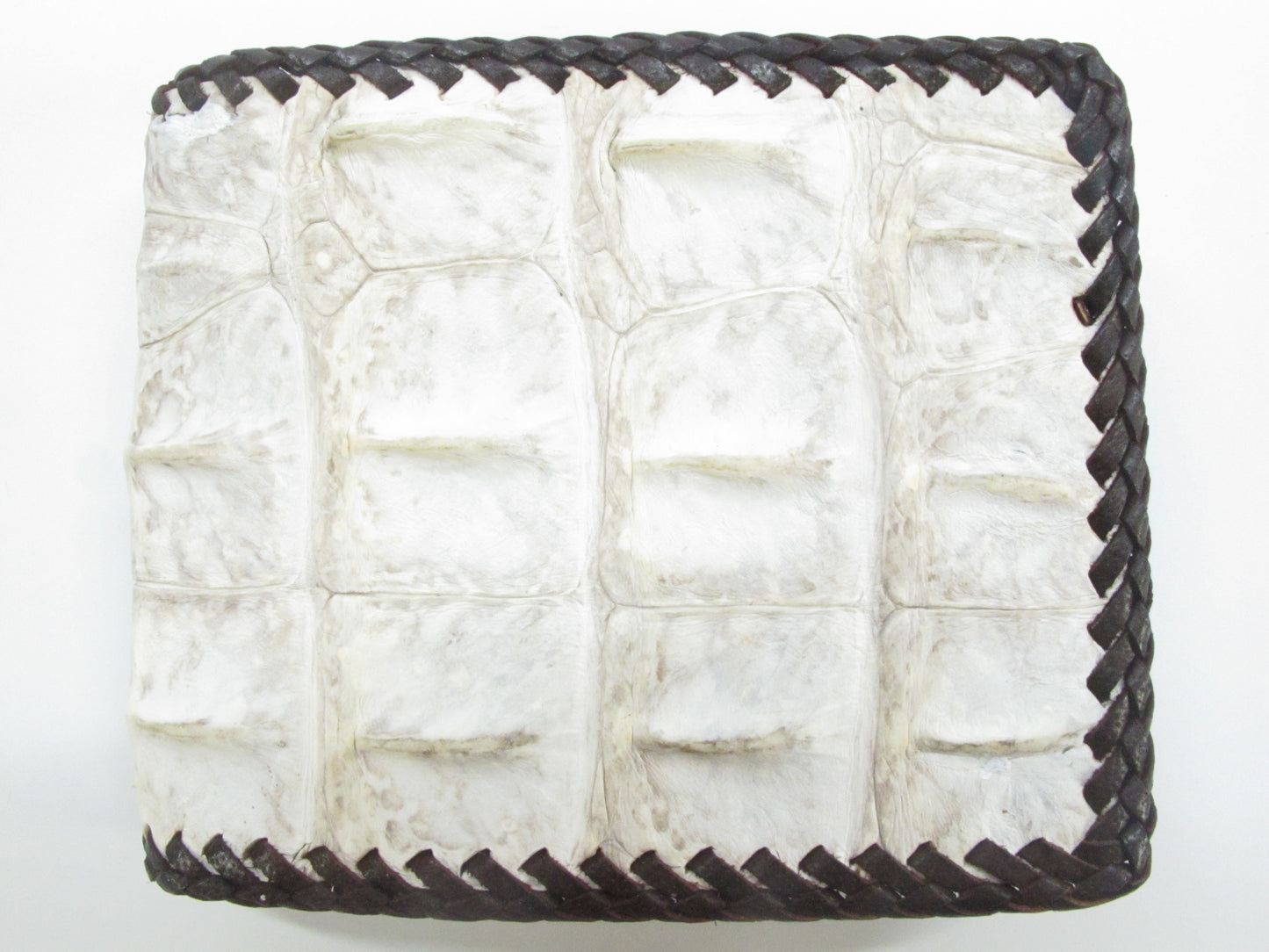 Genuine Crocodile Backbone Skin Leather Handmade Bifold Wallet