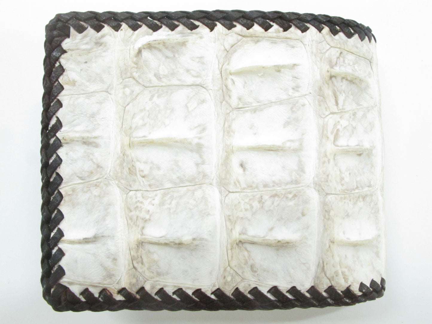 Genuine Crocodile Backbone Skin Leather Handmade Bifold Wallet