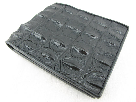 Genuine Crocodile Backbone Skin Leather Men's Bifold Wallet