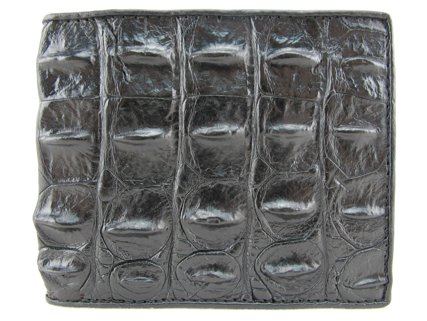 Genuine Crocodile Backbone Skin Leather Men's Bifold Wallet