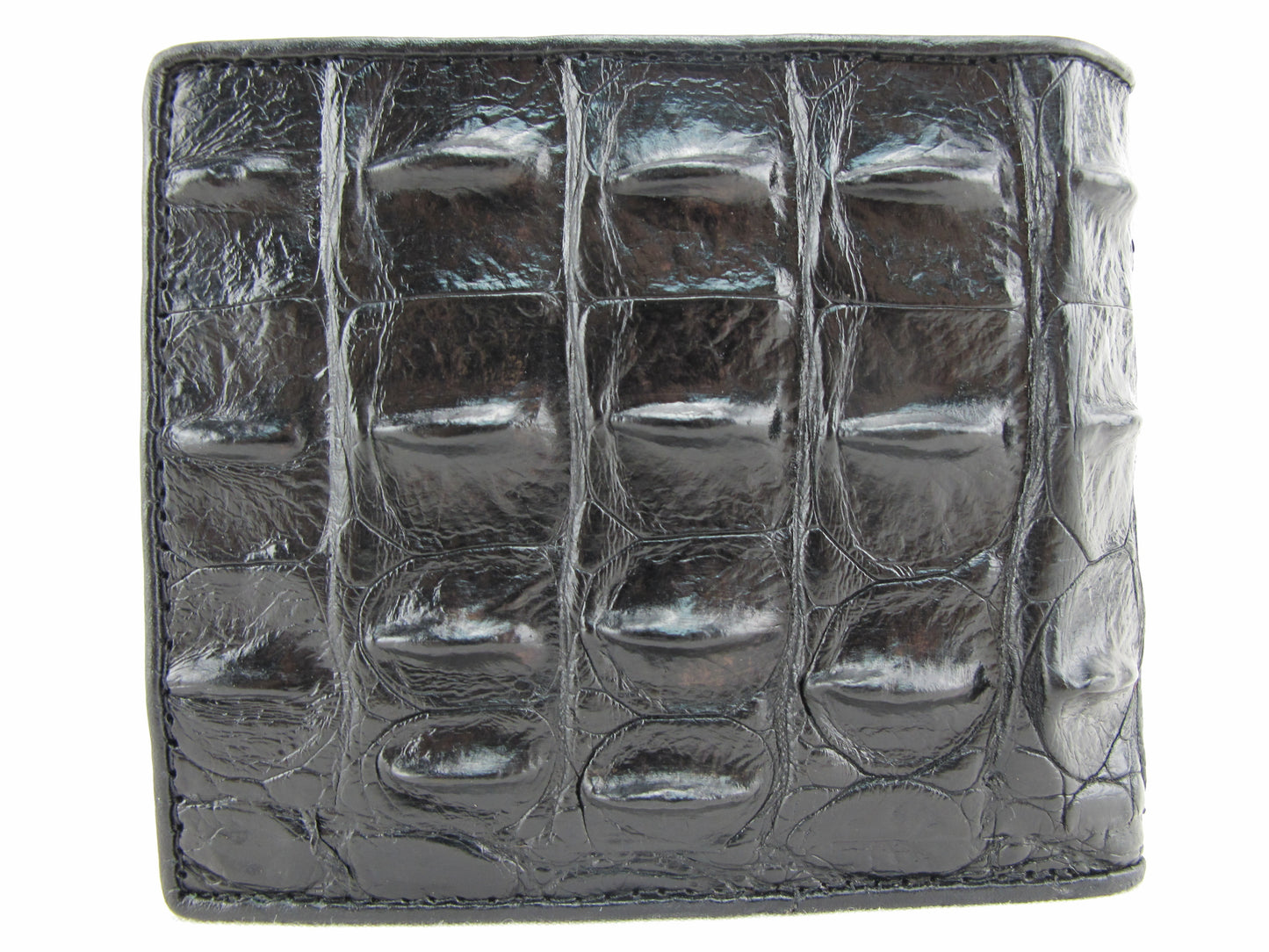 Genuine Crocodile Backbone Skin Leather Men's Bifold Wallet