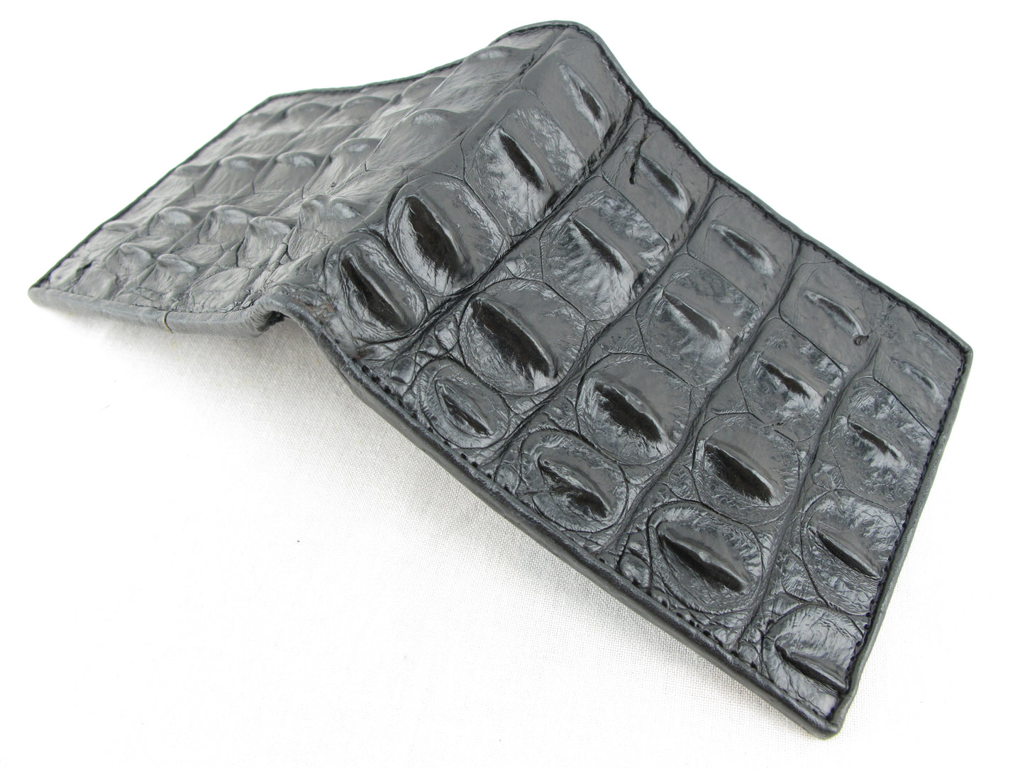 Genuine Crocodile Backbone Skin Leather Men's Bifold Wallet