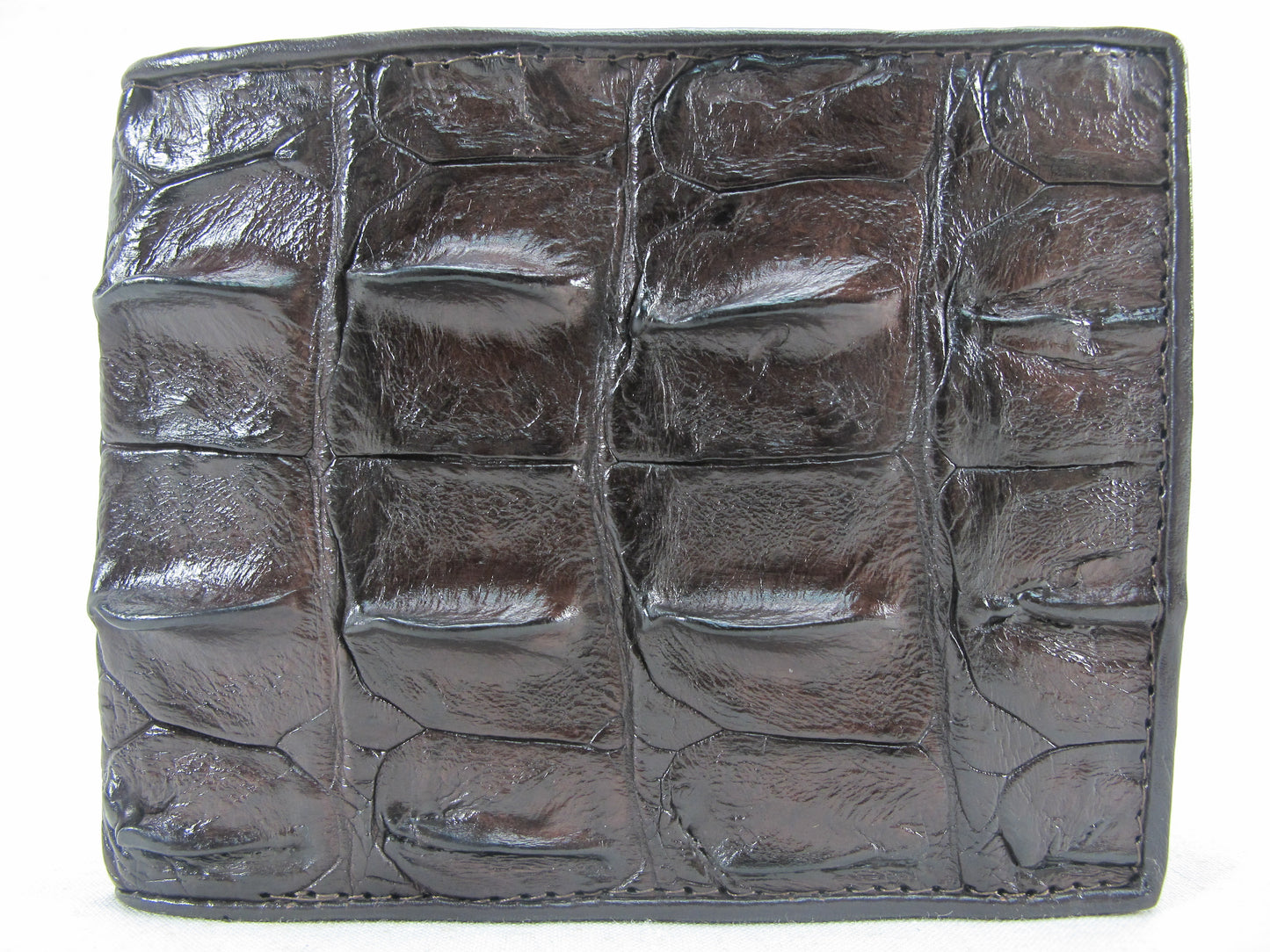 Genuine Crocodile Backbone Skin Leather Men's Bifold Wallet