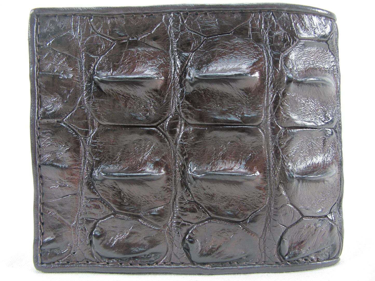 Genuine Crocodile Backbone Skin Leather Men's Bifold Wallet