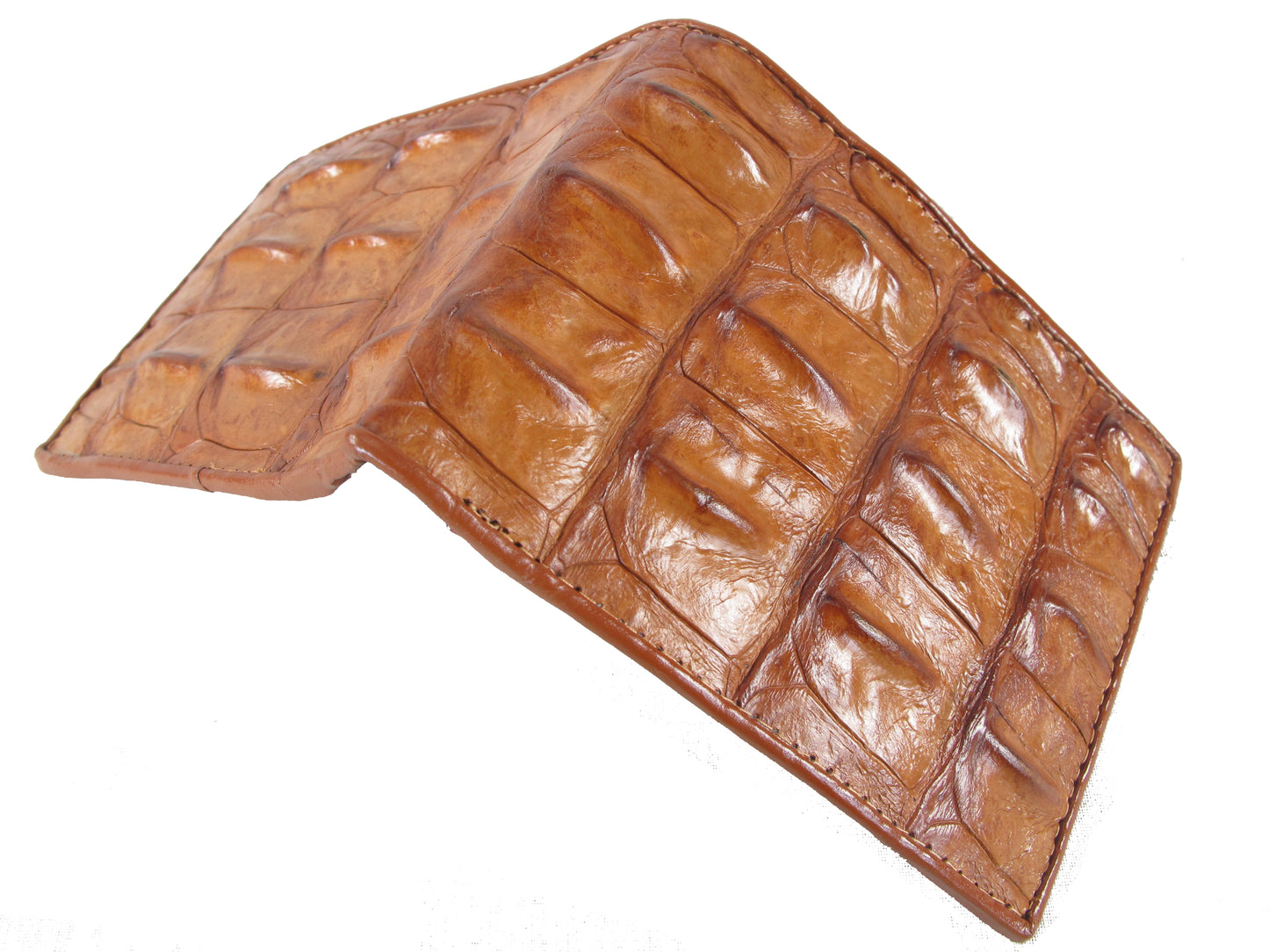 Genuine Crocodile Backbone Skin Leather Men's Bifold Wallet