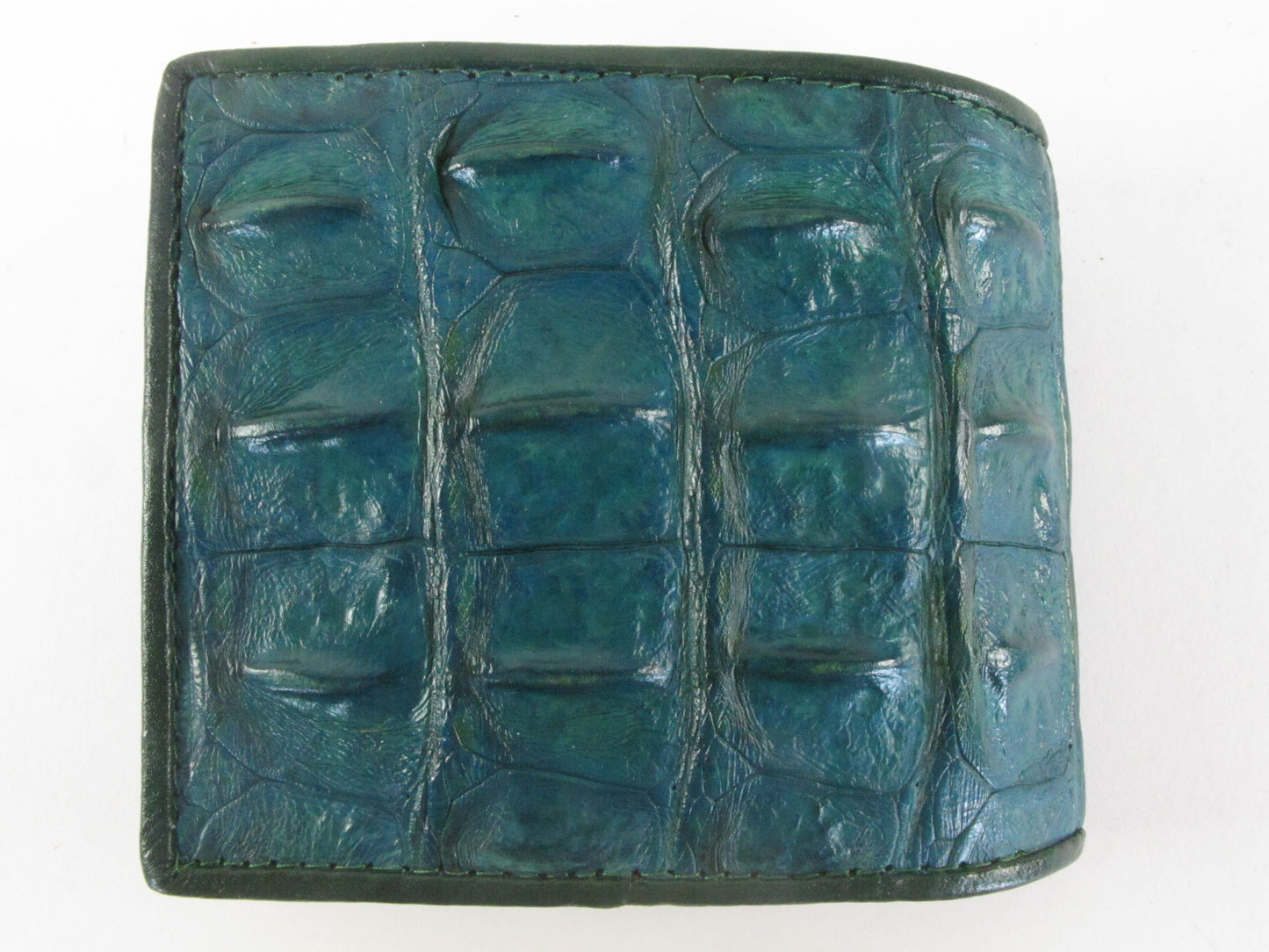 Genuine Crocodile Backbone Skin Leather Men's Bifold Wallet