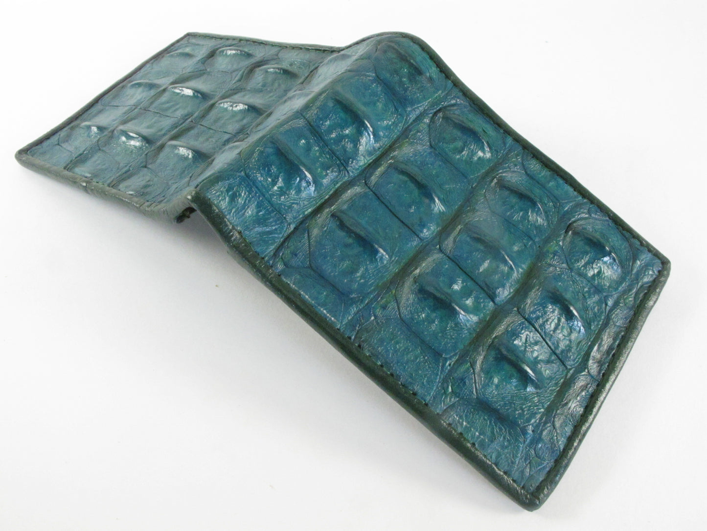 Genuine Crocodile Backbone Skin Leather Men's Bifold Wallet