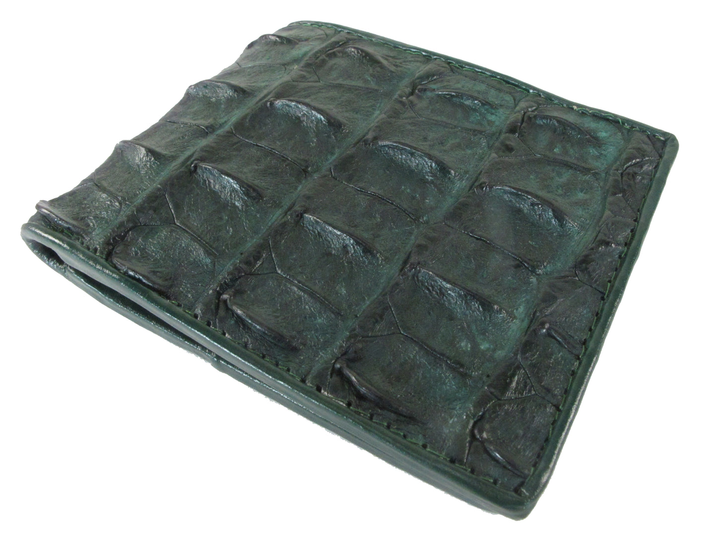 Genuine Crocodile Backbone Skin Leather Men's Bifold Wallet