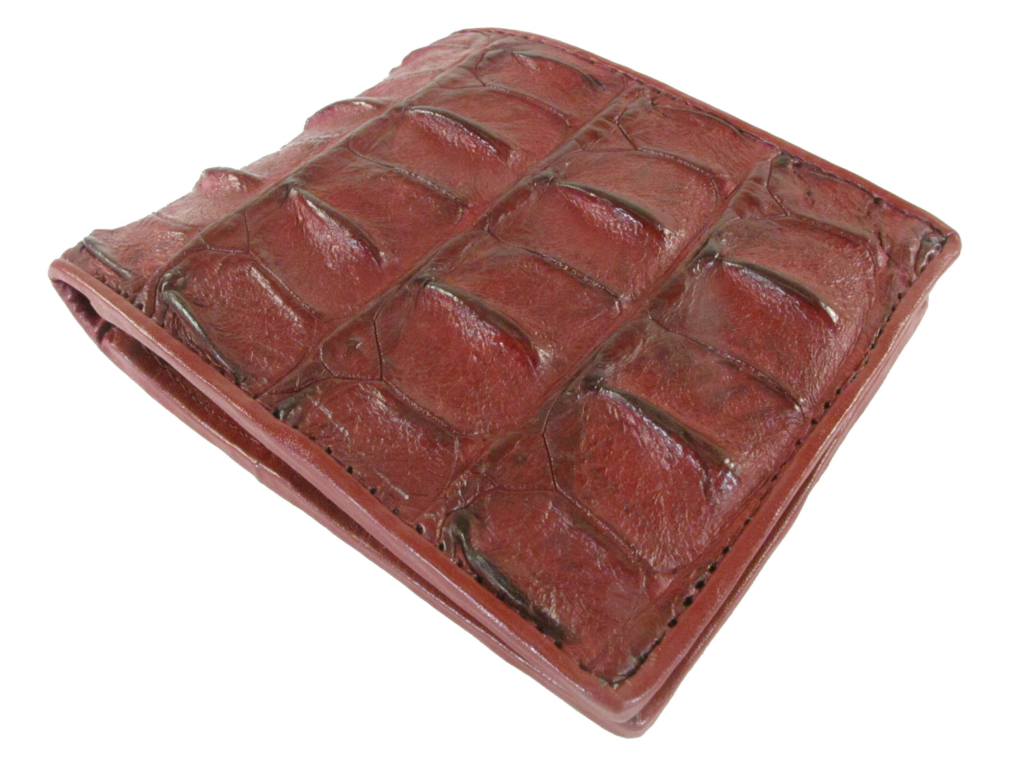 Genuine Crocodile Backbone Skin Leather Men's Bifold Wallet