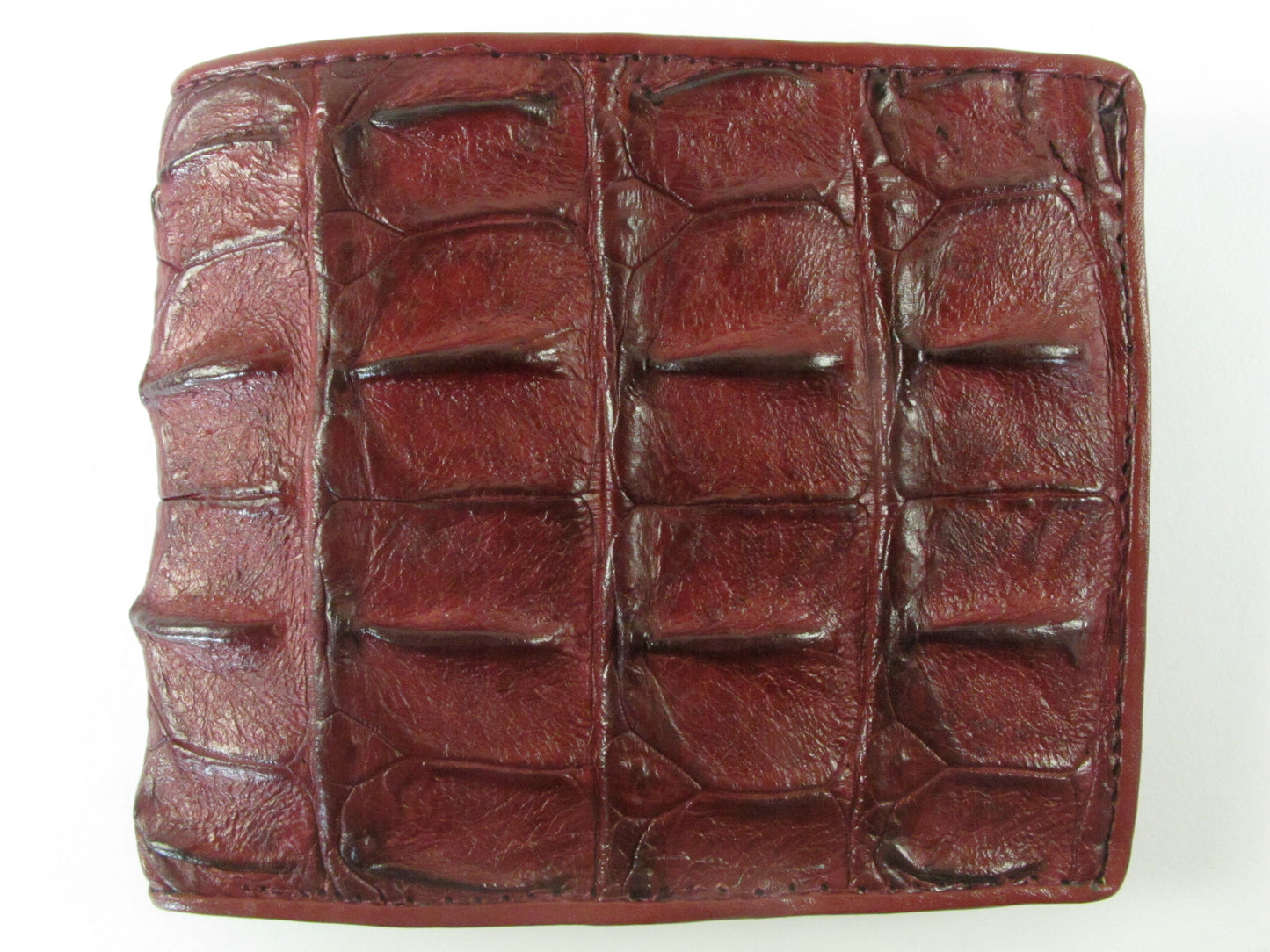 Genuine Crocodile Backbone Skin Leather Men's Bifold Wallet
