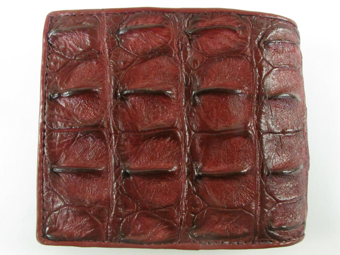 Genuine Crocodile Backbone Skin Leather Men's Bifold Wallet