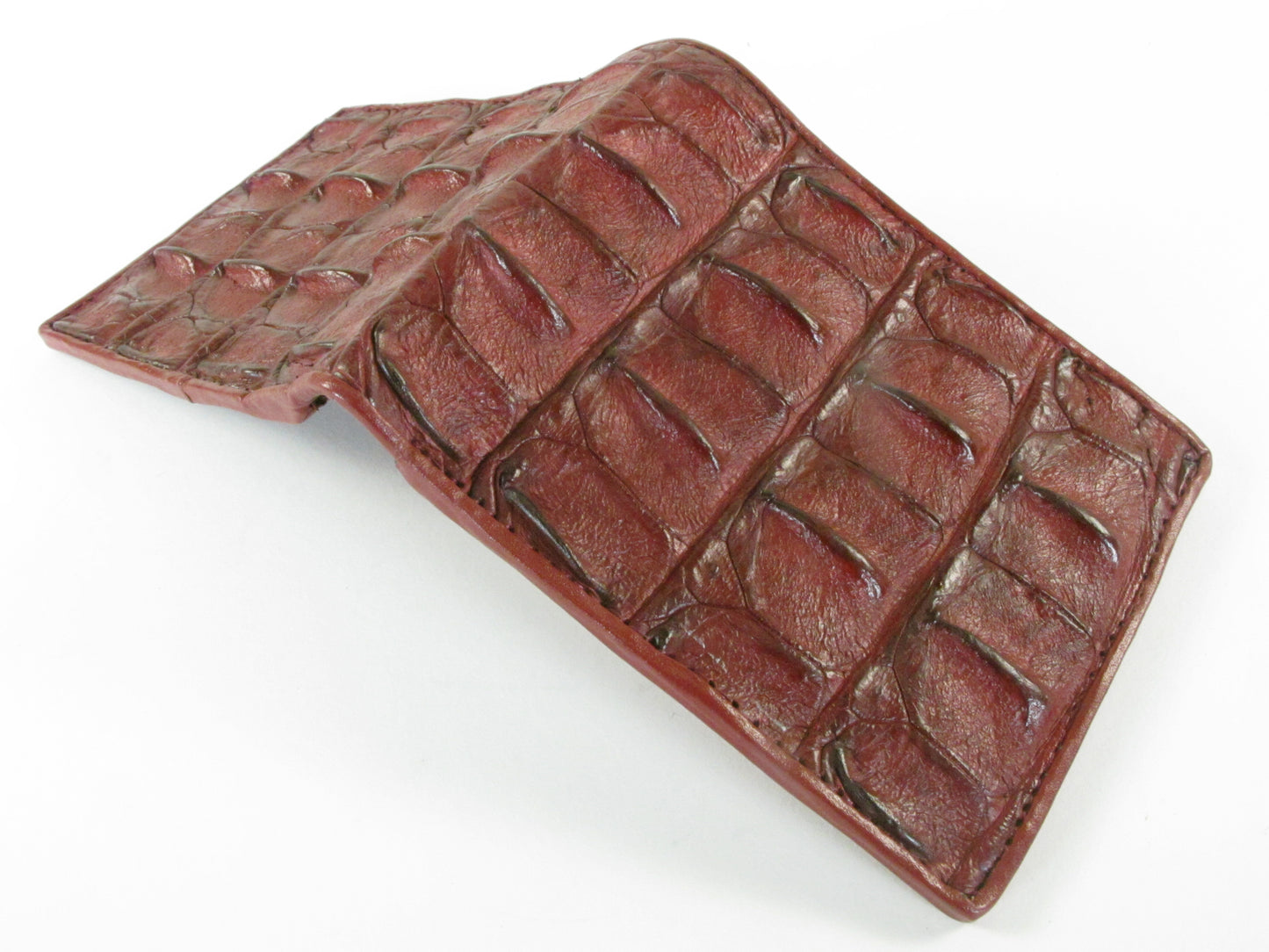 Genuine Crocodile Backbone Skin Leather Men's Bifold Wallet