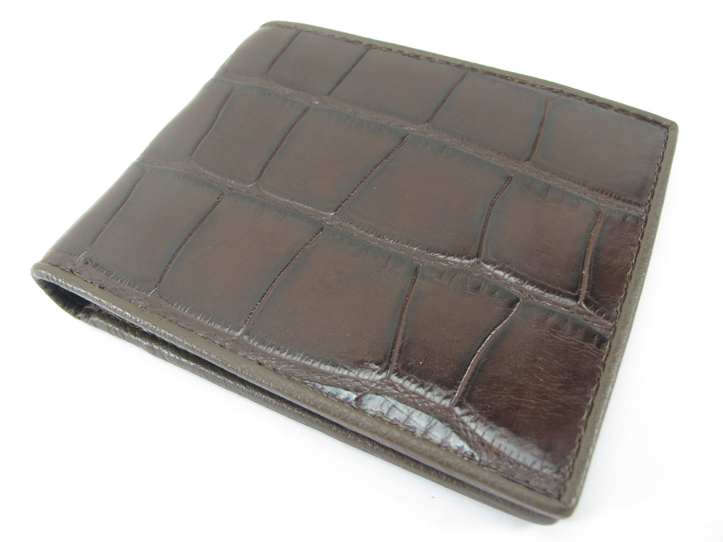 Genuine Crocodile Belly Skin Leather Luxury Bifold Wallet