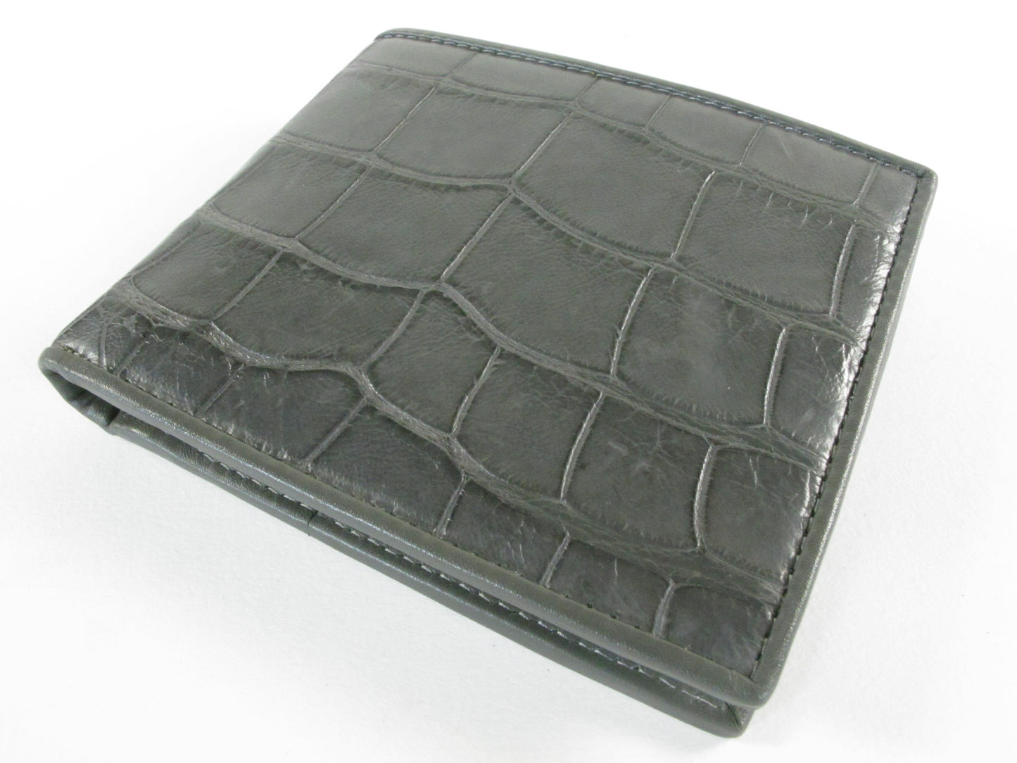 Genuine Crocodile Belly Skin Leather Luxury Bifold Wallet