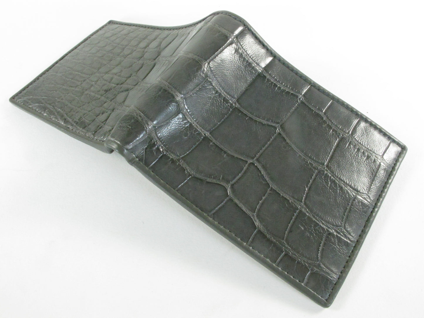 Genuine Crocodile Belly Skin Leather Luxury Bifold Wallet