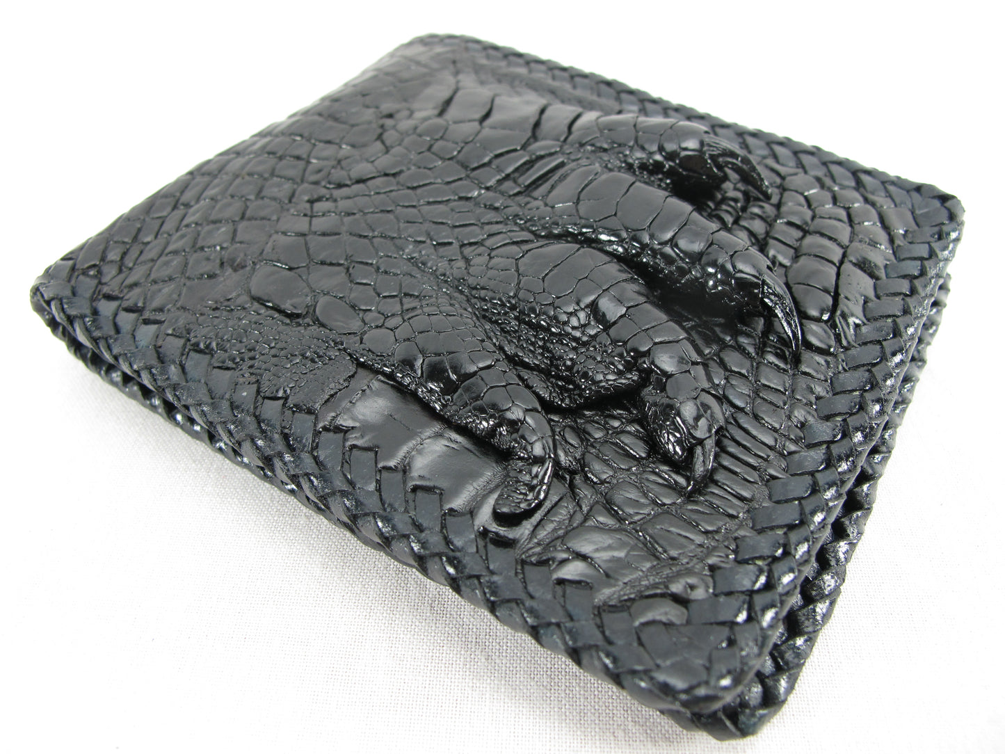 Genuine Crocodile Foot Claw Skin Leather Handmade Bifold Wallet