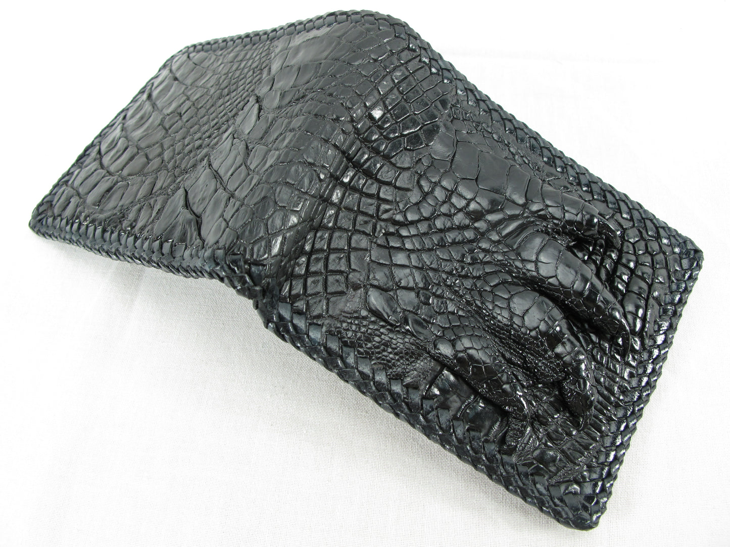 Genuine Crocodile Foot Claw Skin Leather Handmade Bifold Wallet