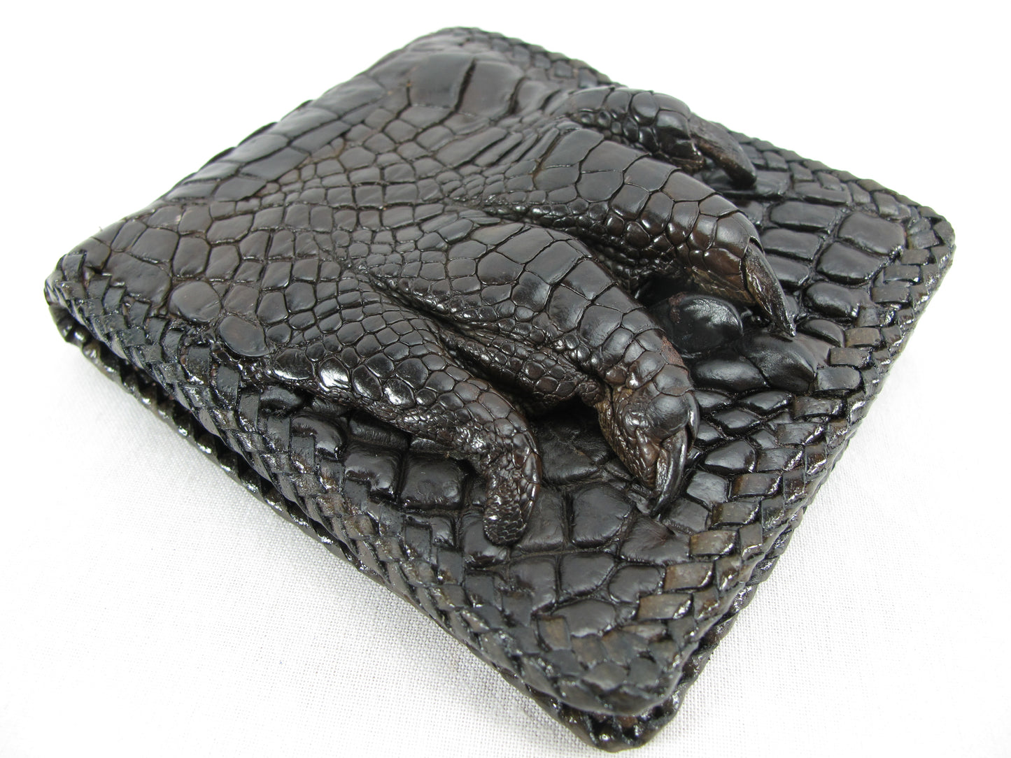 Genuine Crocodile Foot Claw Skin Leather Handmade Bifold Wallet