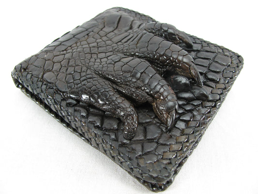 Pelgio Genuine Crocodile Alligator Belly Skin Leather Bifold Wallet (Cobalt  Blue)